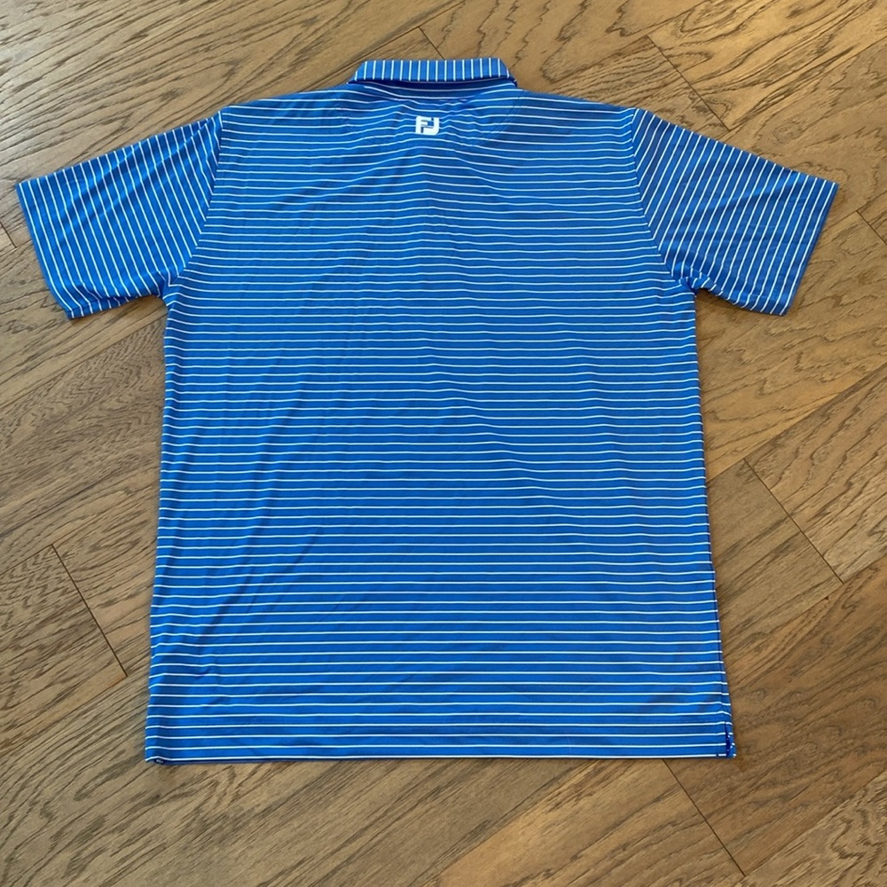 Men's Blue Striped Polo Shirt - Picture 2 of 4